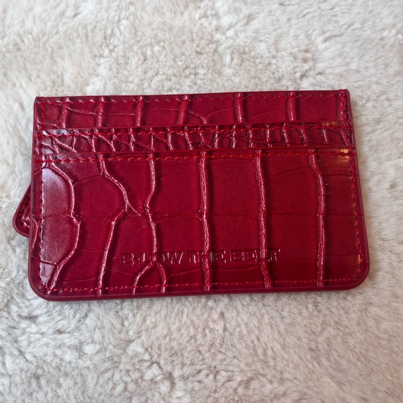 B-Low The Belt Faux Crocodile Leather Card Wallet in Red - New - Picture 1 of 5